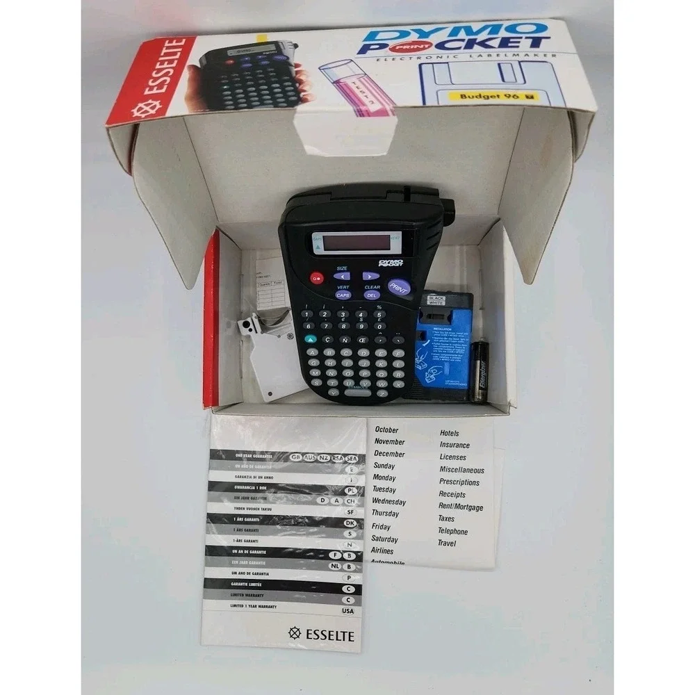 Dymo Pocket Handheld Electronic Label‎ Maker Esselte W/Manual